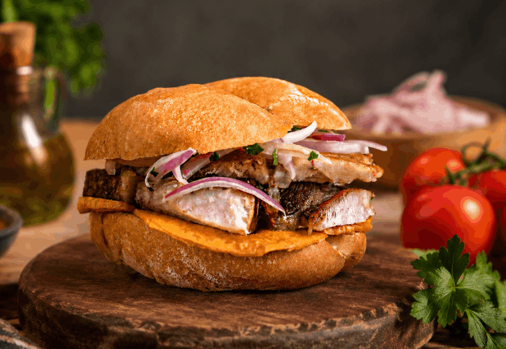 Pan con Chicharon de Chancho